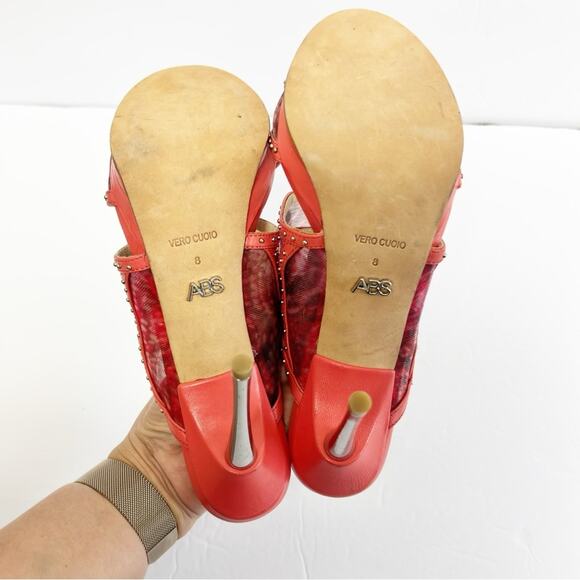 ABS VERO CORAL PINK AND SILVER WOMEN HEELS SIZE 8M NO BOX - Picture 3 of 7